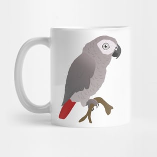 Cute African grey parrot vector Mug